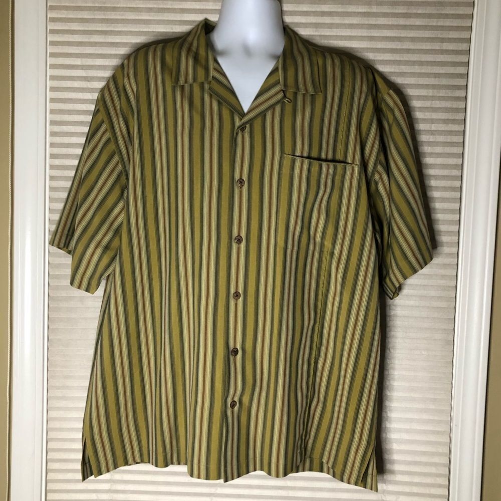 Tommy Bahama Button Down striped Silk Shirt